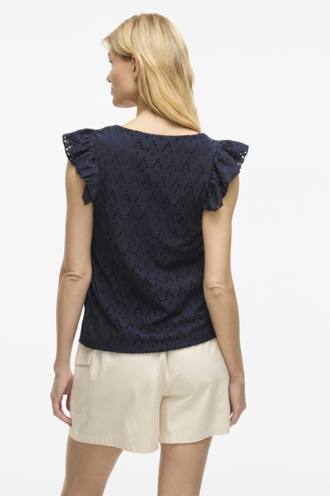 Vila viamalina v-neck c/s top/pb